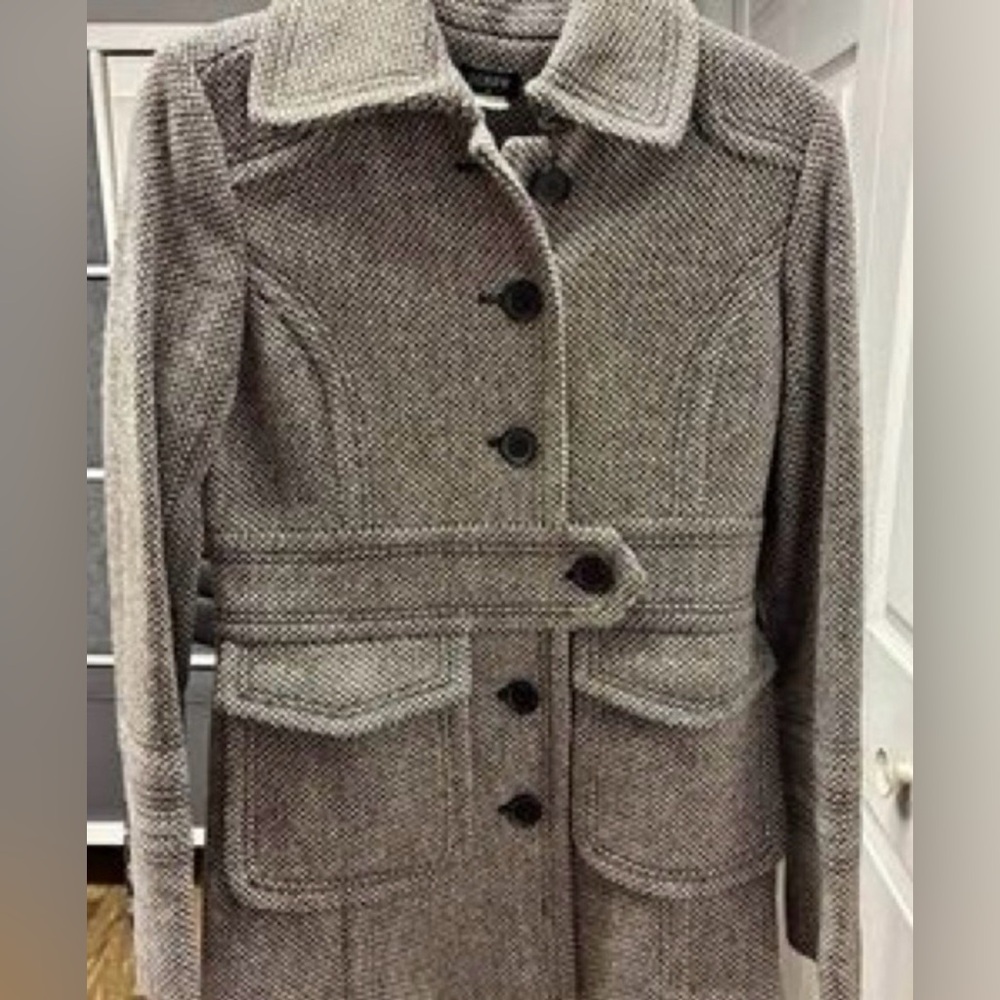 J. Crew Women's Gray Tweed Pea Coat